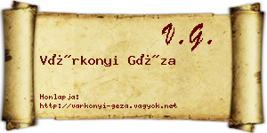 Várkonyi Géza névjegykártya