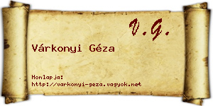 Várkonyi Géza névjegykártya